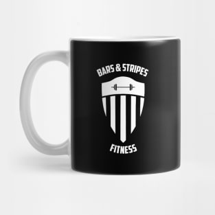 BSF - Bars & Stripes Fitness Logo - All White! Mug